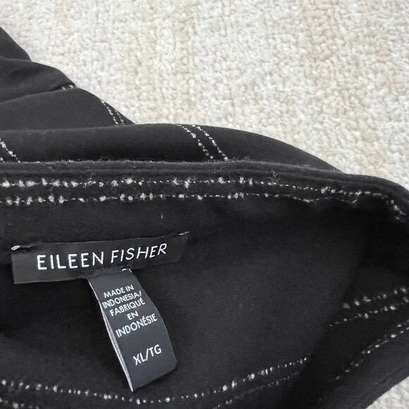 Eileen Fisher Black Wool Long Sleeve Button Up Blouse Shirt Top XL - Picture 2 of 9